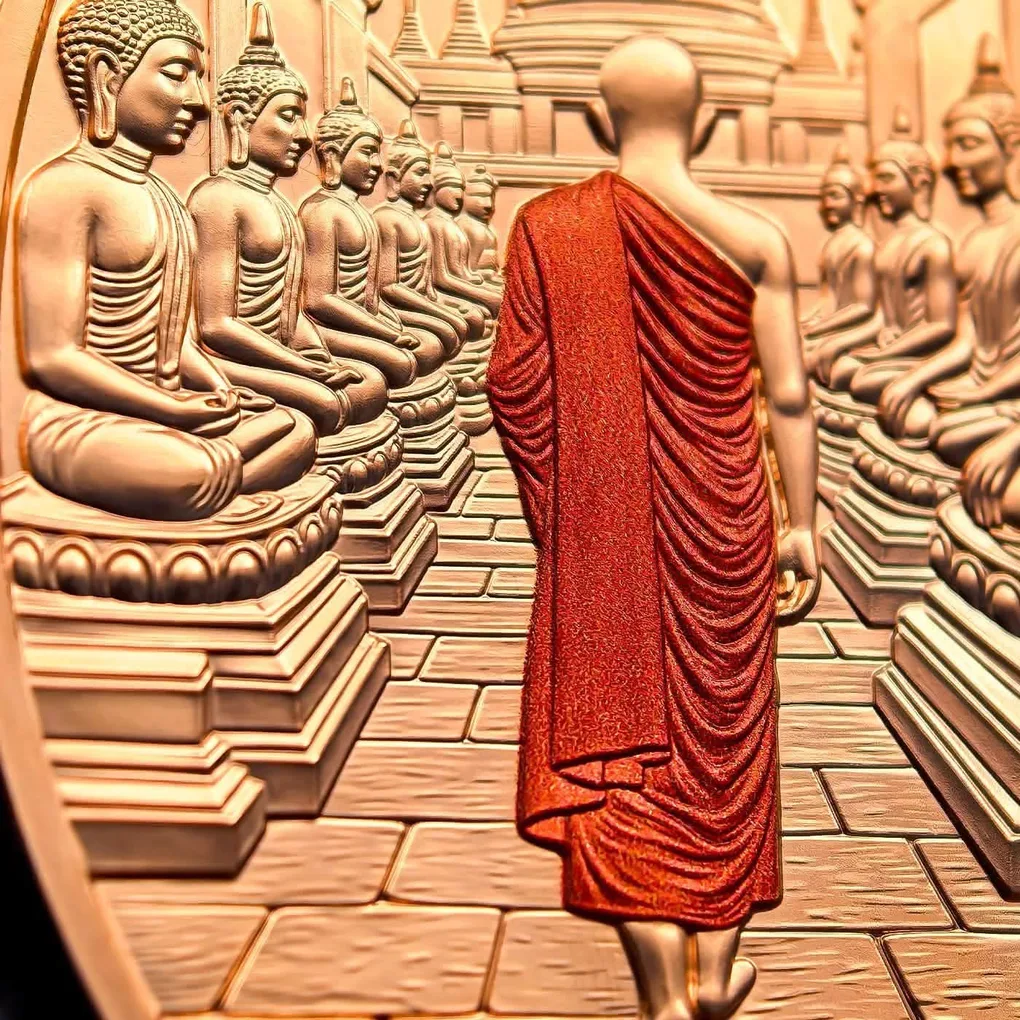 Extremely Rare Item Year 2026 LORD BUDDHA Statue 1 Ghana Sadi 50 MM Proof Coin Issued The Republic of Ghana
