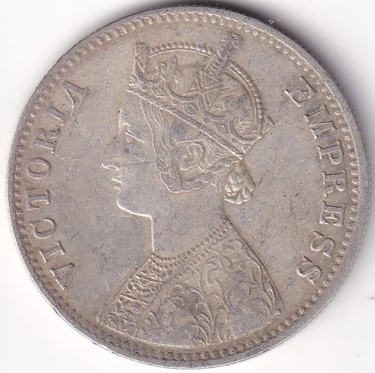 British India 1900 Victoria Empress One Rupee Silver Coin