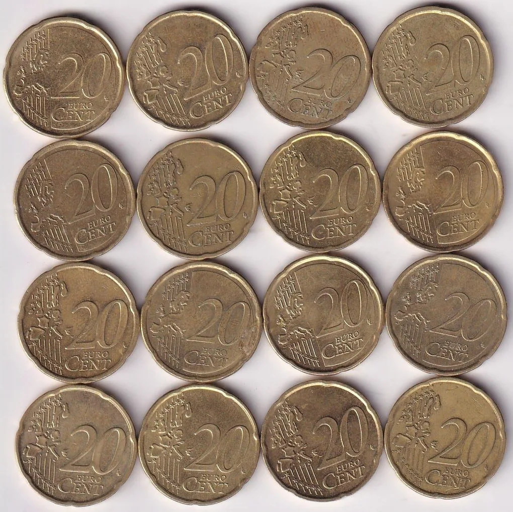 20 Euro Cents 16 Different Varity Coins Collection Set #2