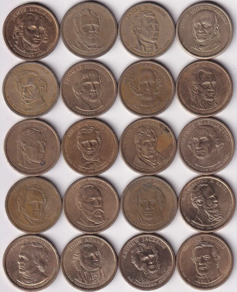 Us Presidential 1 Dollar 20 Different President Coins Collection Set Rare #2