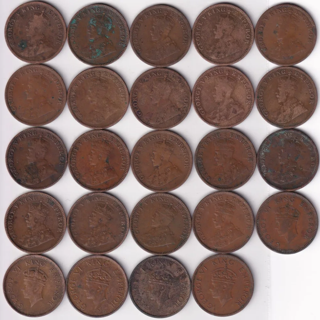 Quarter Anna 24 Different Years Collection Lot of British India EX Rare