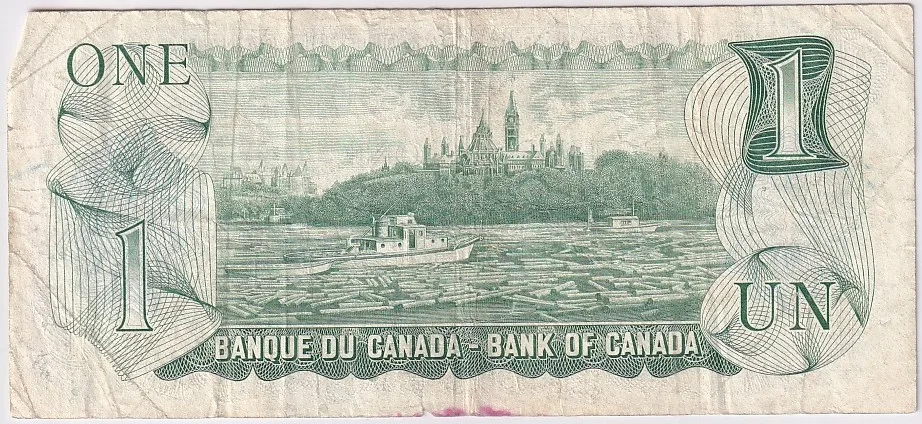 Canada 1 Dollar 1973 Queen Elizabeth II Face Used Condition Note #2