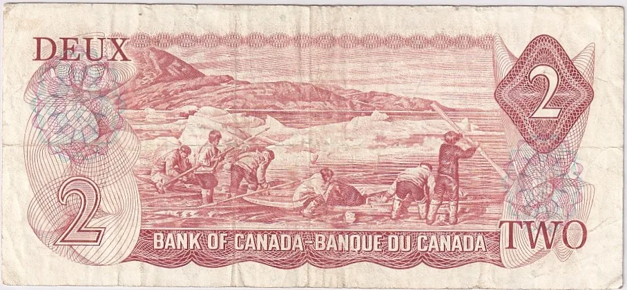 2 Dollars 1974 Canada Very Fine Used Note #3