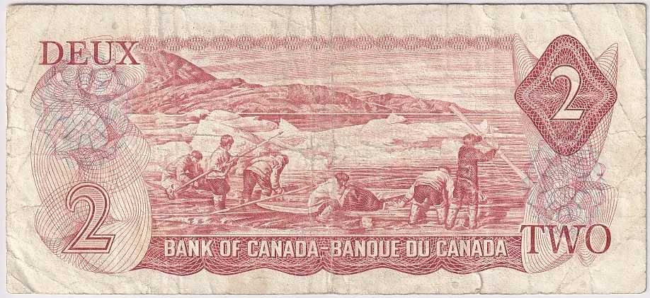 2 Dollars 1974 Canada Very Fine Used Note #4