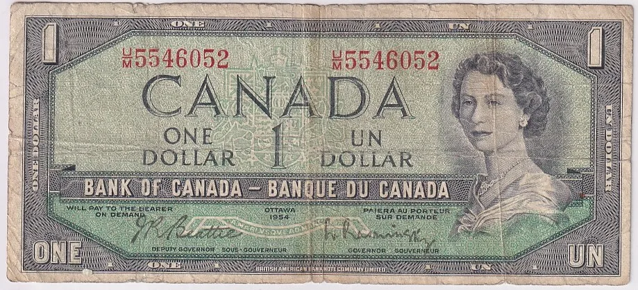 Queen Elizabeth II1 Dollar 1967 Canada Fine Condition Note #3