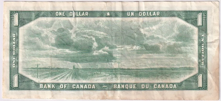 Queen Elizabeth II1 Dollar 1967 Canada Very Fine Condition Note Small Torn #5