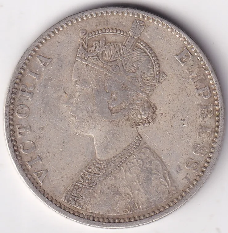 Silver Coin of British India 1900 Victoria Empress One Rupee Coin