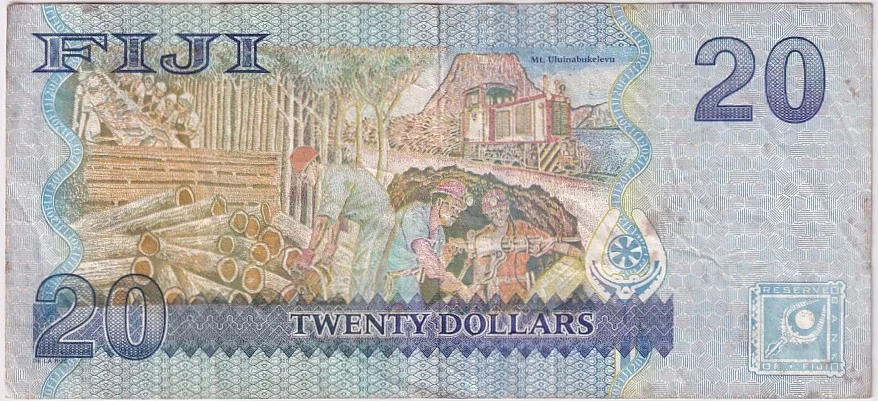 Fiji 20 Dollar Queen Elizabeth II 2007 Year Banknote Rare #1