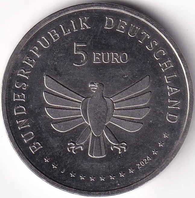 5 Euros Red Tailed Bumblebee Copper Nickel Colored Coin Rare