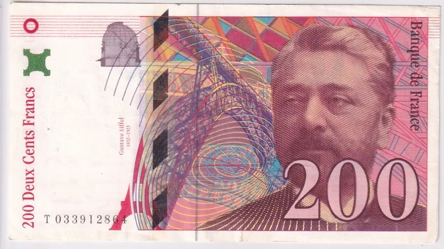 France 200 Francs 1996 Eiffel Tower Very Fine Condition Note