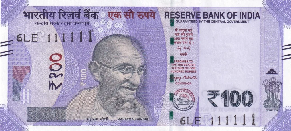 111111 FANCY NUMBER 100 RUPEES GOVERNOR SANNJAY MALHOTRA GEM UNC NOTE