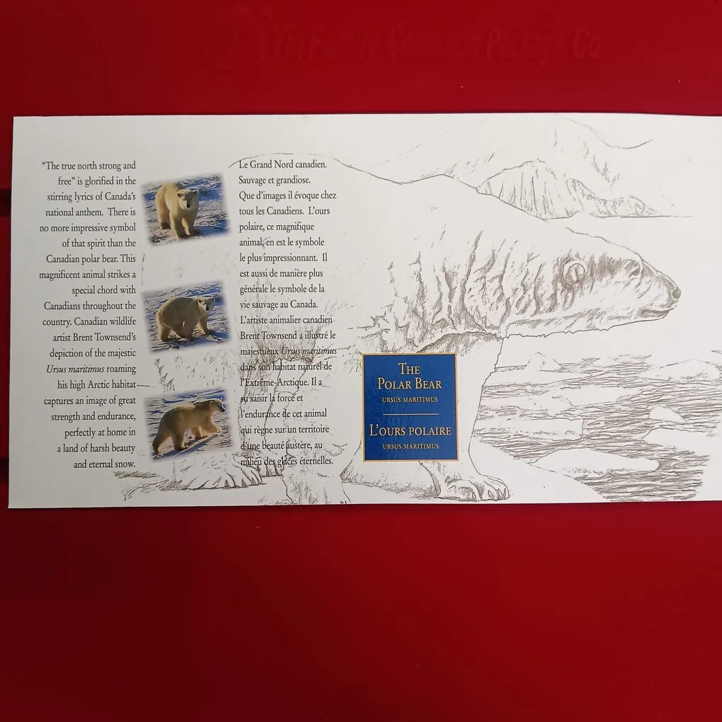 Ex Rare The Polar Bear Canda's New Uncirculated Proof Coin Note 2 Dollar Elizabeth Coin And Bank Elizabeth Note Set 1996 Year Issue ROYAL CANADIAN MINT
