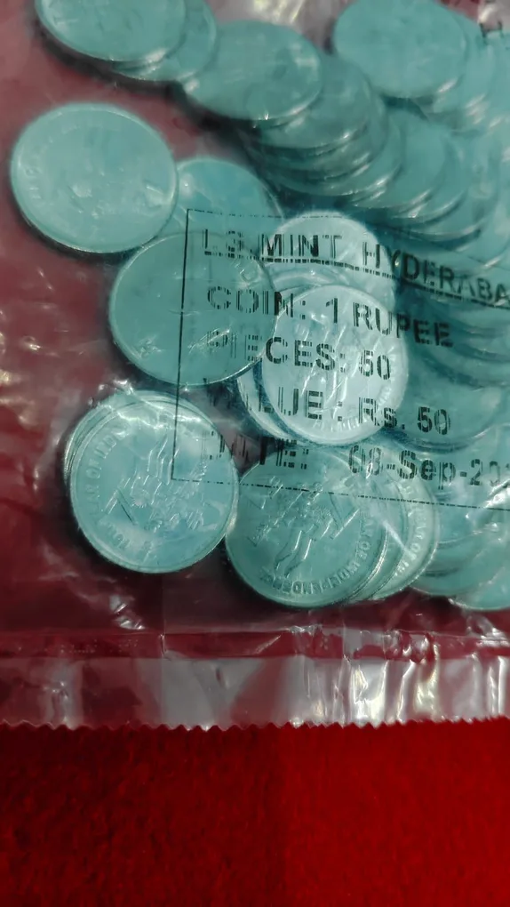 1 RUPEE 2023 HYDERABAD MINT 50 PIECE COIN PACKET