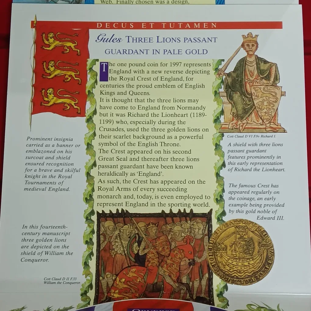 Ex Rare United Kingdom Brilliant Uncirculated Coin Collection 1997 Year Proof Coin Set Issued By Royal Mint