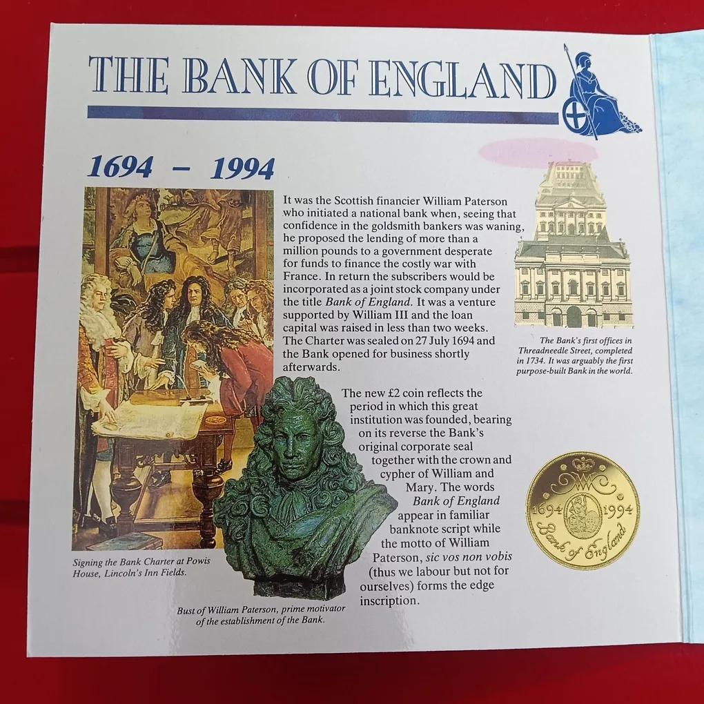 Ex Rare United Kingdom The Bank of England Britannia Proof Coin Set 1994 Year Issued Royal Mint