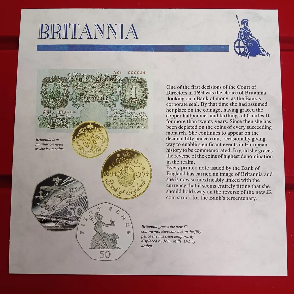 Ex Rare United Kingdom The Bank of England Britannia Proof Coin Set 1994 Year Issued Royal Mint
