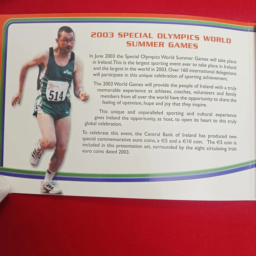 Ex Rare Special Olympics World Summer Games 2003 Year Issued Central Bank of Ireland Government Proof Coin