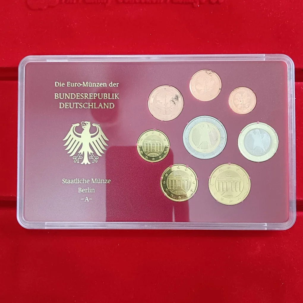 Rare 2003 official Germany Euro coin Proof set the Berlin Mint indicated by the 'A'mint Mark