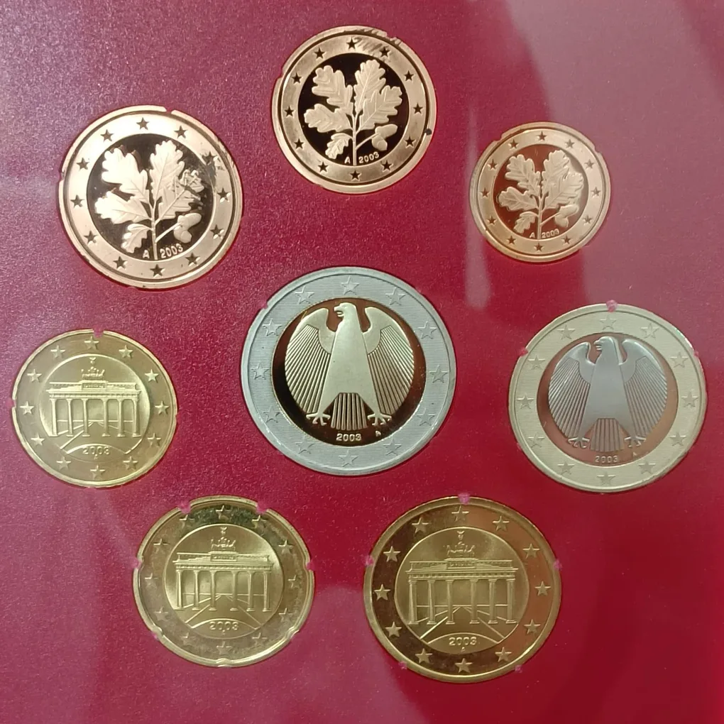 Rare 2003 official Germany Euro coin Proof set the Berlin Mint indicated by the 'A'mint Mark