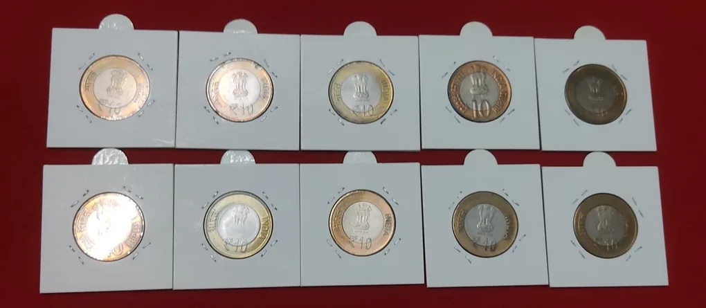 10 RUPEES COIN SET DIFFERENT VARIETY UNC CONDITION ( 10 PC )