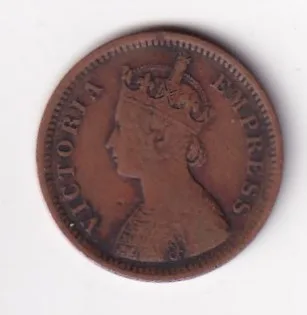 1891 British- India 1/2 Pice (Victoria) Calcutta Mint Rare Coin#C-253