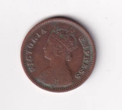 1886 British- India 1/2 Pice (Victoria) Calcutta Mint Rare Coin#C-257