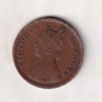 1891 British- India 1/2 Pice (Victoria) Calcutta Mint Rare Coin#C-227