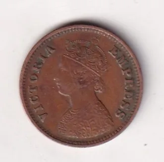 1897 British- India 1/2 Pice (Victoria) Calcutta Mint Rare Coin#C-242