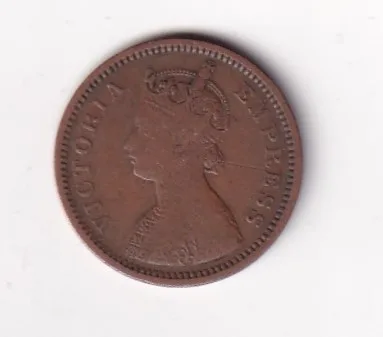 1895 British- India 1/2 Pice (Victoria) Calcutta Mint Rare Coin#C-239