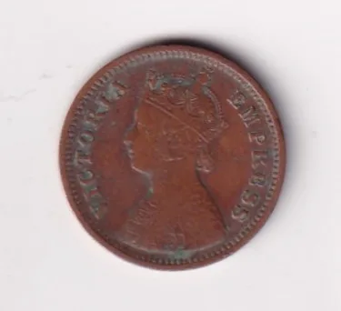 ( 1885 ) Rare Date British - India ½ Pice - Victoria Rare Coin #C-287