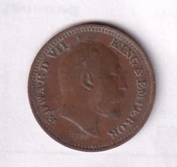 British-India ½ Pice 1907 (Edward VII) Rare Coin #C-272