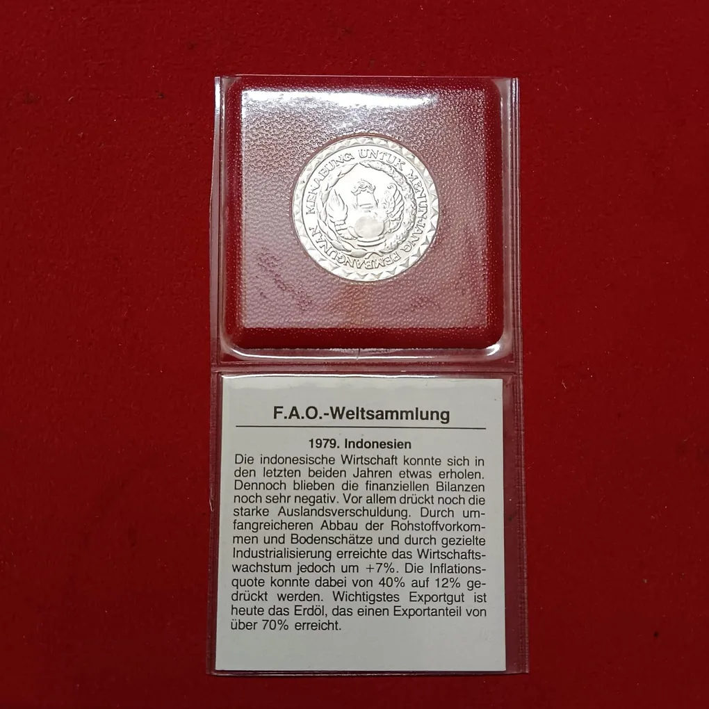 1979 Indonesia 10 Rupiah commemorative coin from the Food and Agriculture Organization (FAO) Gem Bunc Condition Coin