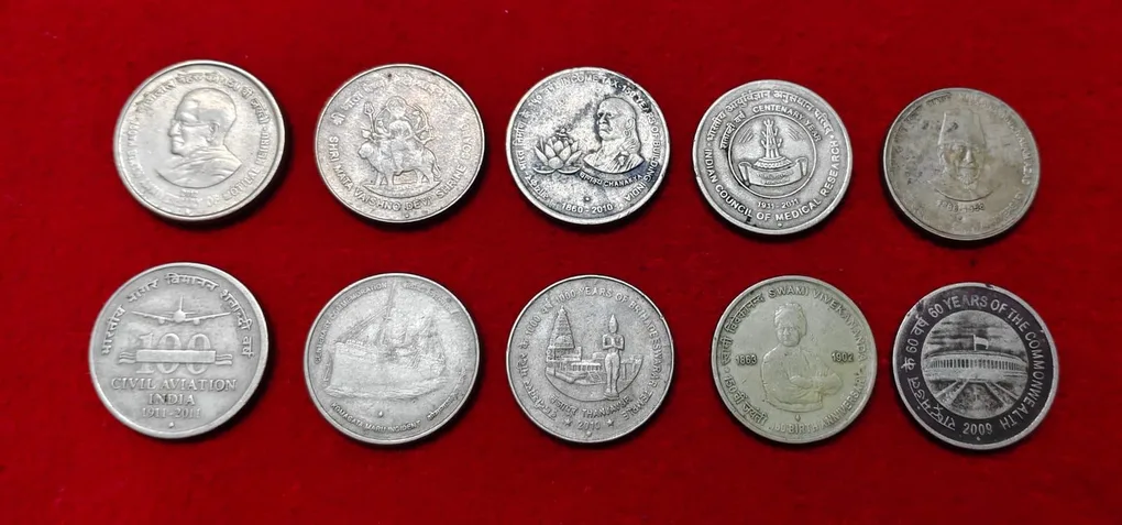 5 RUPEE 10 DIFFERENT COMMERATIVE COINS
