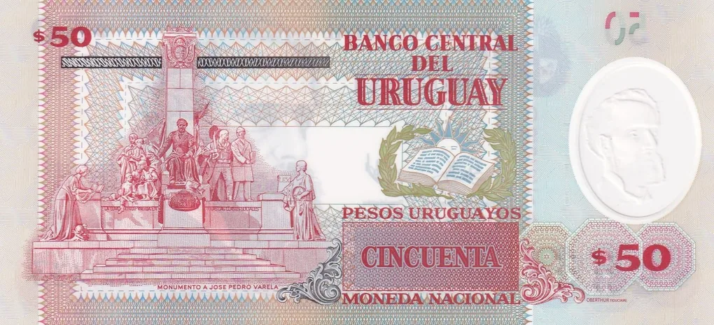 Uruguay 50 Pesos Uruguayos Rare Unc Polymer Note #B2