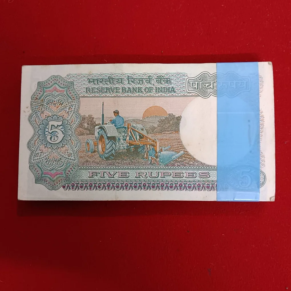 Five Rs Rare tractor Full Serial Bundle Governor S.Venketraman Unc Condition Reserve Bank of India 186301