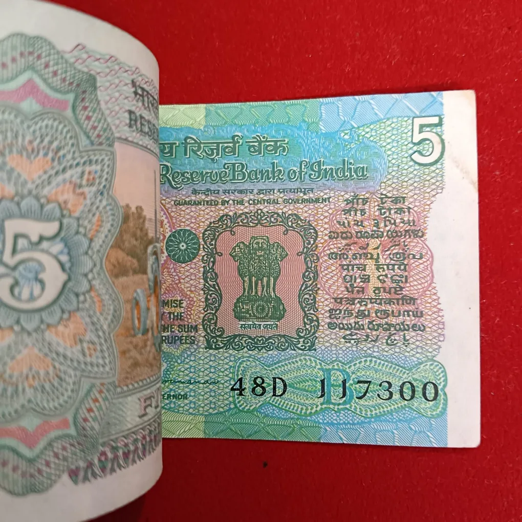 Five Rs Rare tractor Full Serial Bundle Governor S.Venketraman Unc Condition Reserve Bank of India 117201