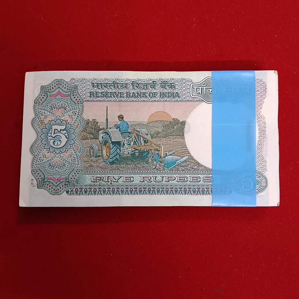 Five Rs Rare Tractor Full Serial Bundle Governor S.Venketraman Gem Unc Condition Reserve Bank of India 644801