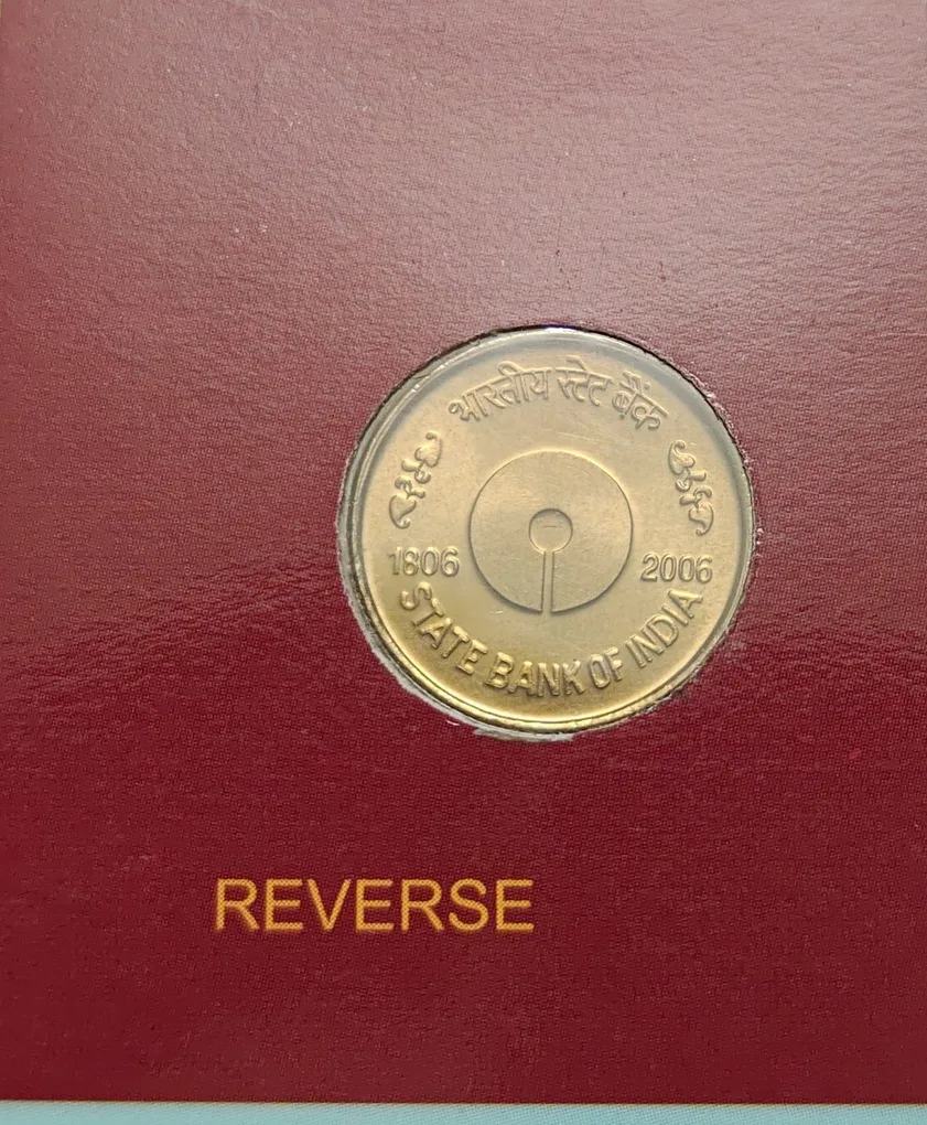5 Rs State Bank Of India Copper Nickel Coin Unc Rare
