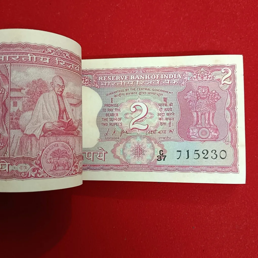Extremely Rare Two Rs Back Side Mahatma Gandhi Ji Full Serial Bundle Governor LK Jha Reserve Bank of India 715201