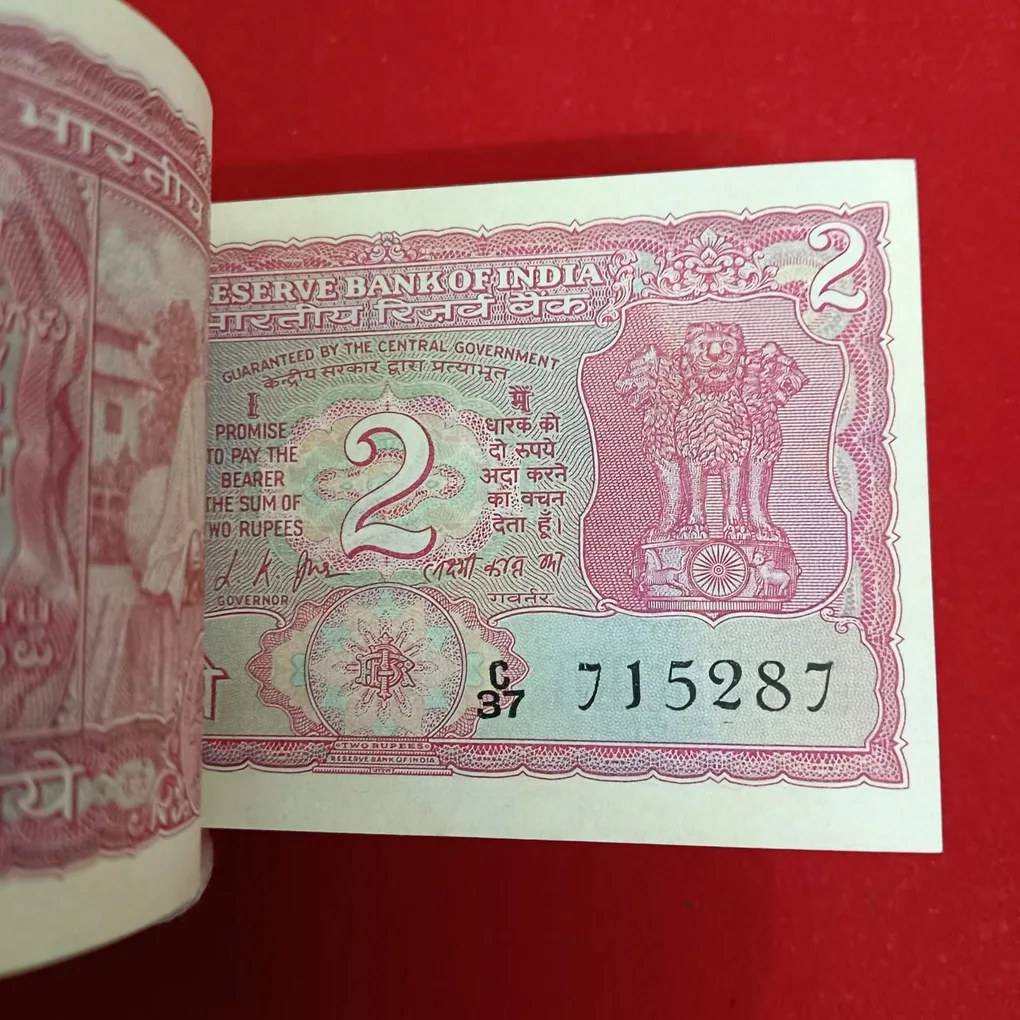Extremely Rare Two Rs Back Side Mahatma Gandhi Ji Full Serial Bundle Governor LK Jha Reserve Bank of India 715201