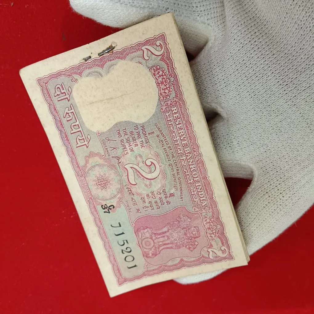 Extremely Rare Two Rs Back Side Mahatma Gandhi Ji Full Serial Bundle Governor LK Jha Reserve Bank of India 715201