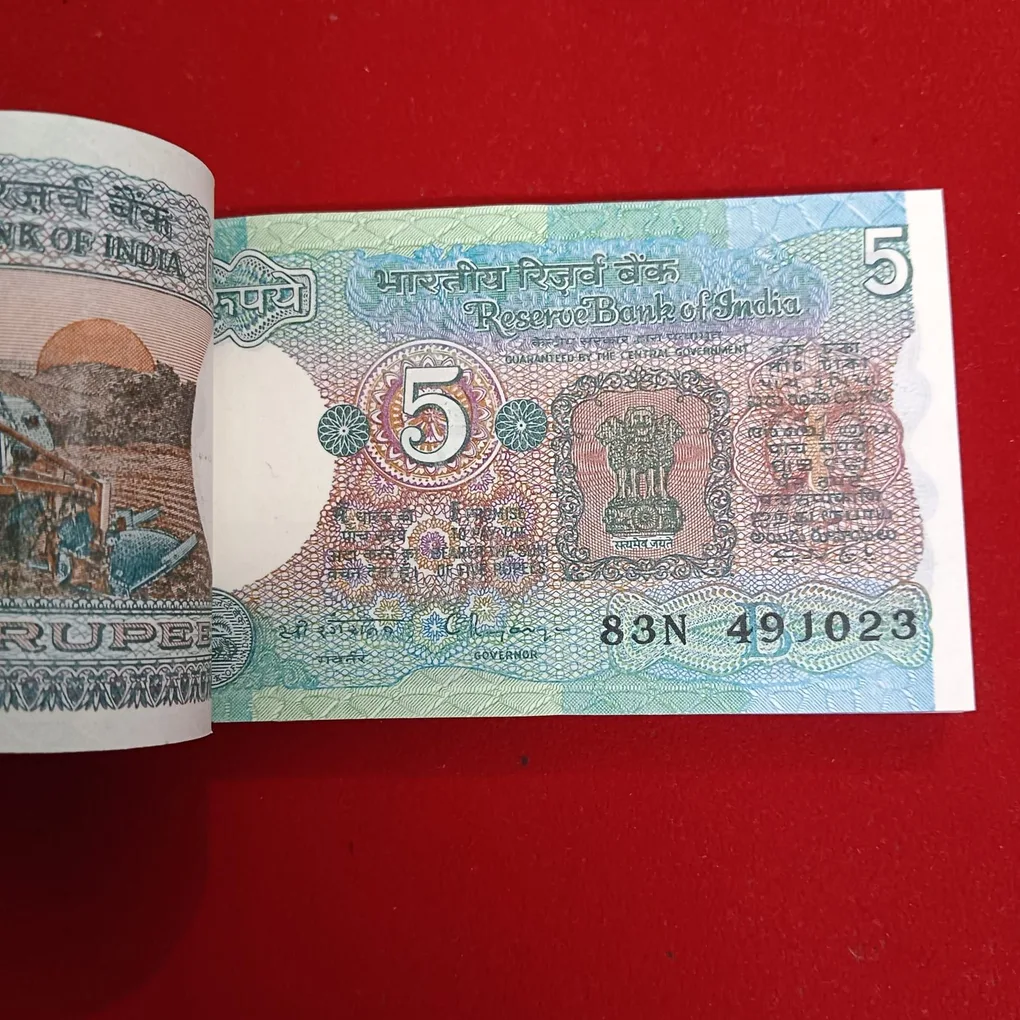 Five Rs Rare Tractor Full Serial Bundle Governor C Rangarajan Unc Condition Reserve Bank of India 491001