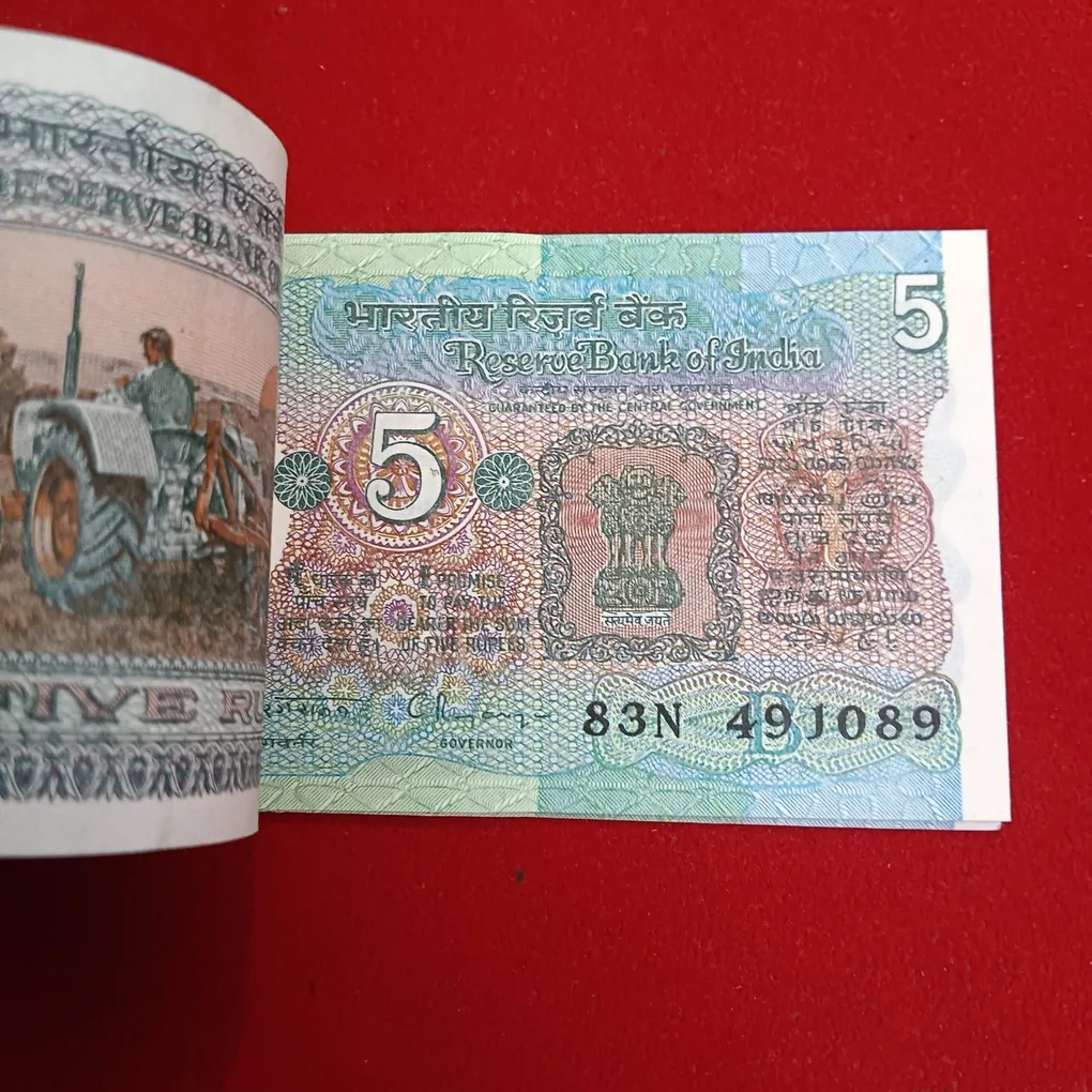 Five Rs Rare Tractor Full Serial Bundle Governor C Rangarajan Unc Condition Reserve Bank of India 491001