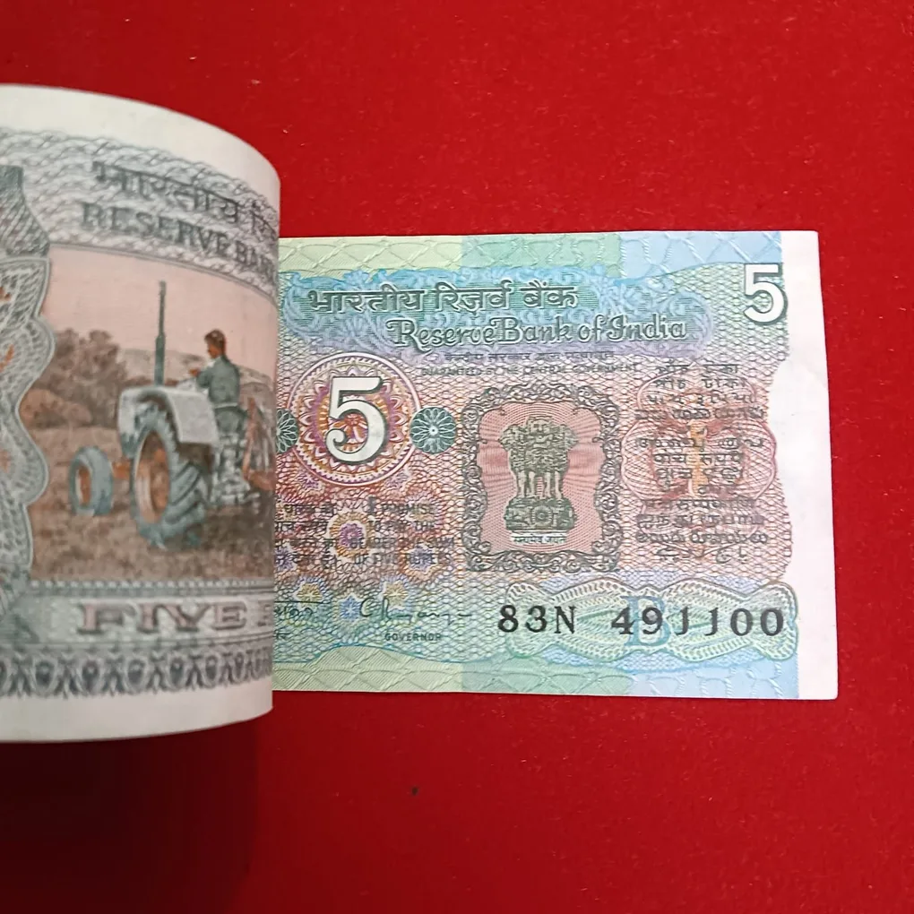 Five Rs Rare Tractor Full Serial Bundle Governor C Rangarajan Unc Condition Reserve Bank of India 491001