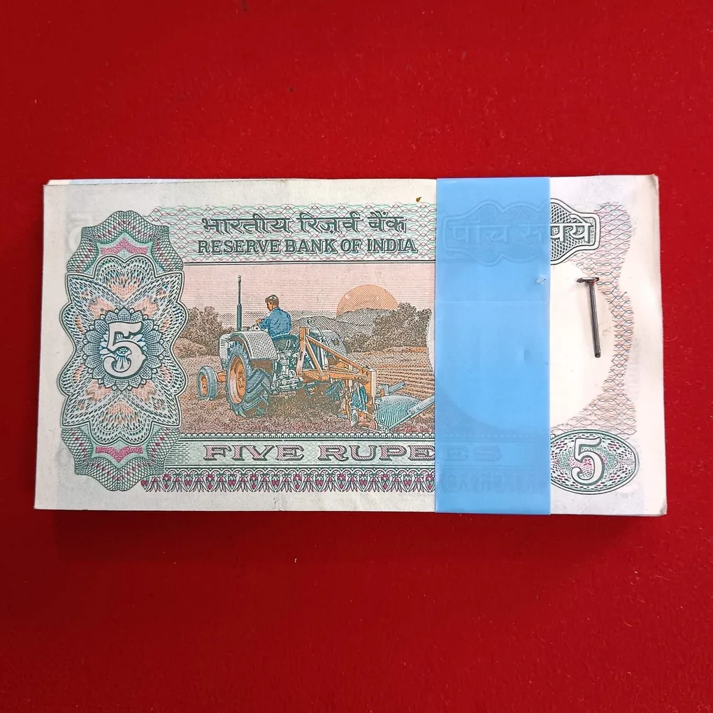 Five Rs Rare Tractor Full Serial Bundle Governor S.Venketraman Unc Condition Reserve Bank of India 199201