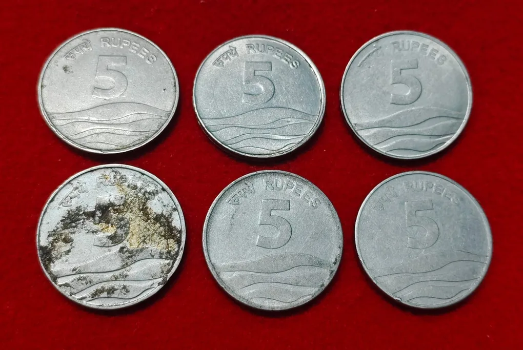 5 RUPEE 6 COIN FERRARIC STAINLESS-STEEL COIN