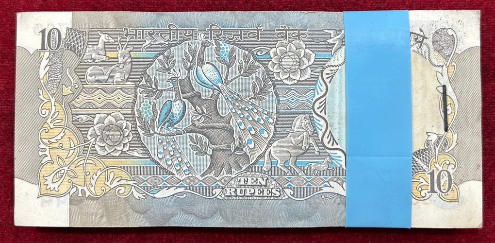 10 RUPEES PEACOCK GOVERNOR R.N.MALHOTRA RARE UNC SERIAL PACKET