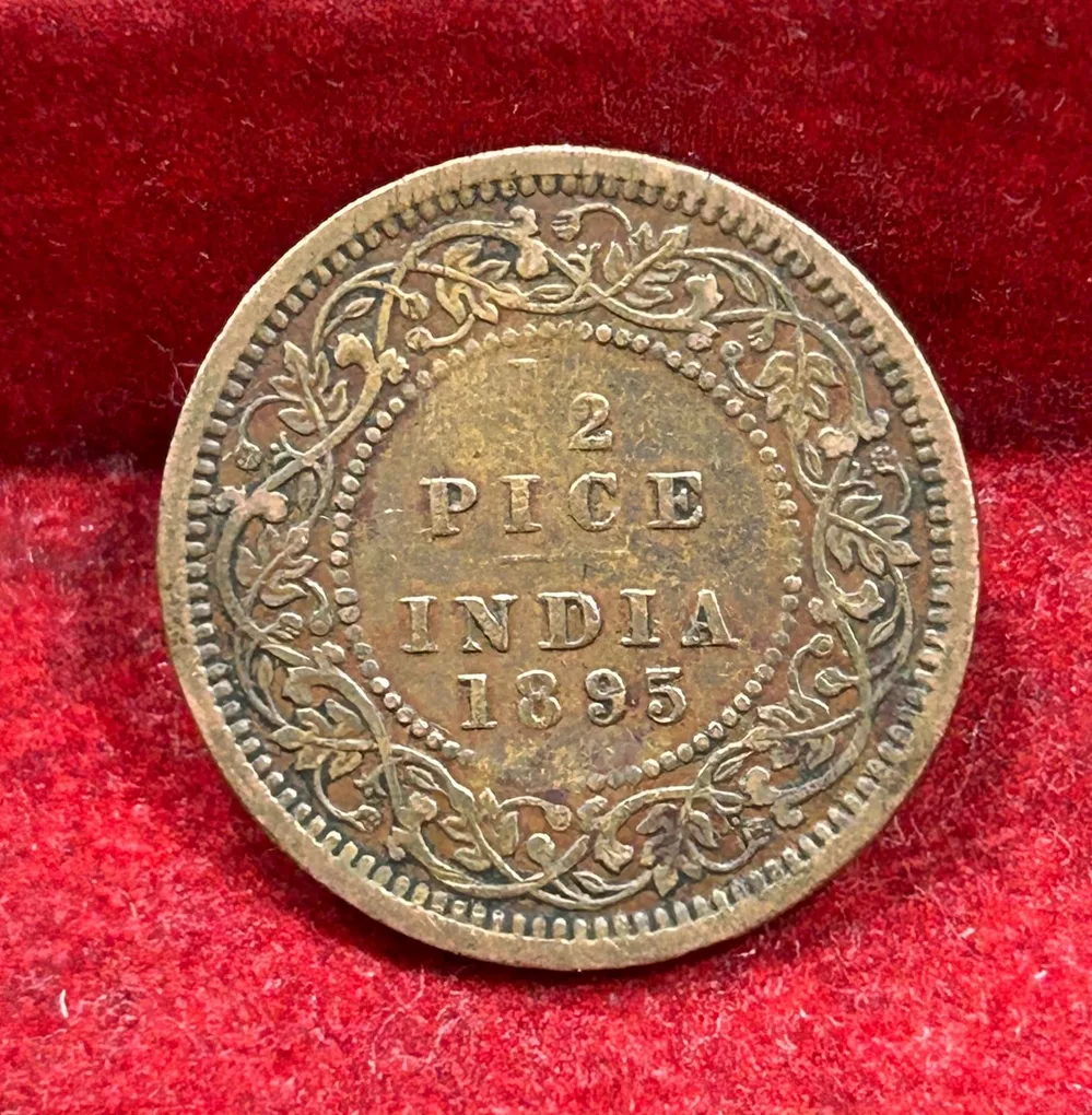 1895 British- India 1/2 Pice (Victoria) Calcutta Mint Rare Coin#C-182