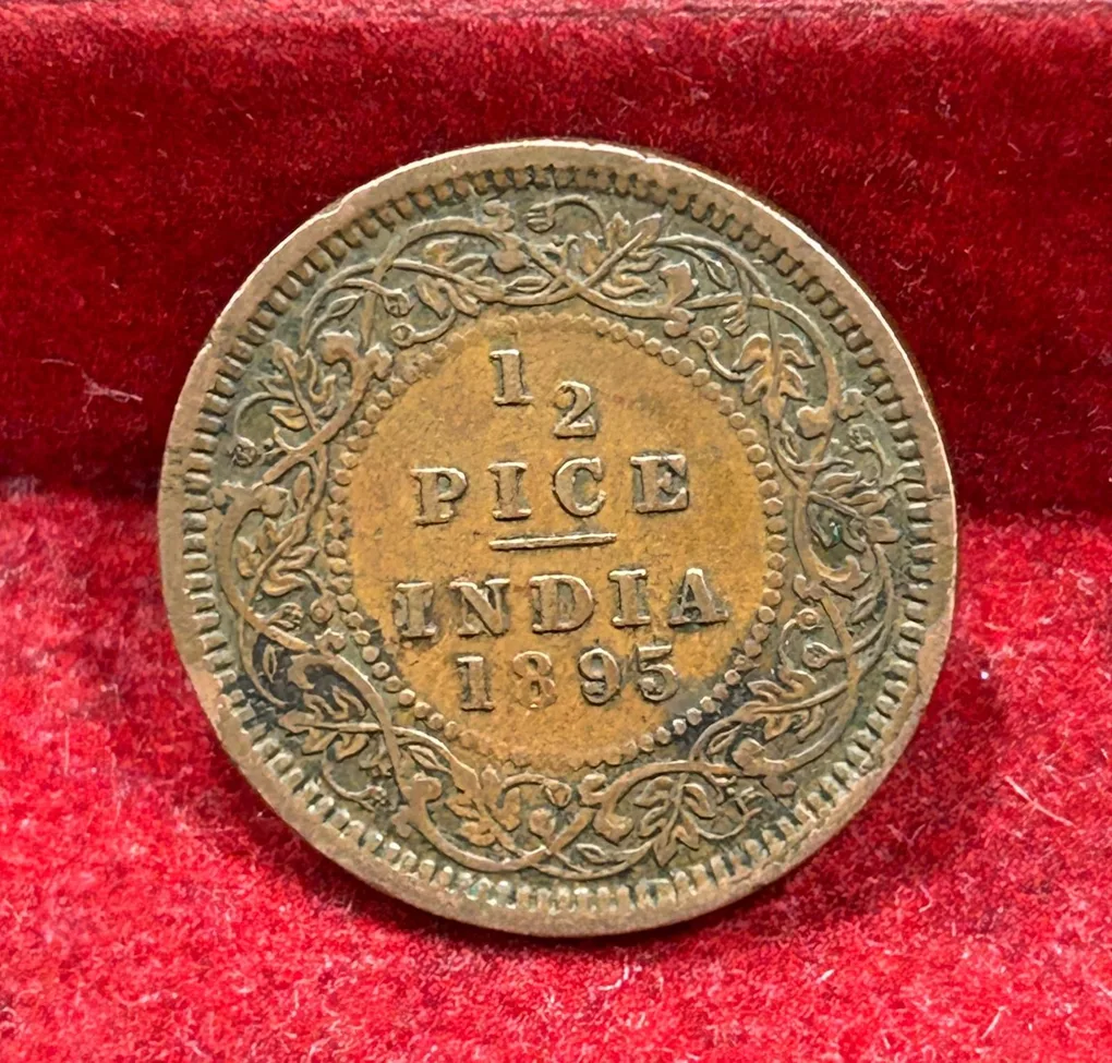 1895 British- India 1/2 Pice (Victoria) Calcutta Mint Rare Coin#C-183