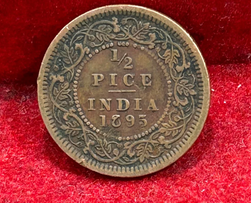 1895 British- India 1/2 Pice (Victoria) Calcutta Mint Rare Coin#C-185